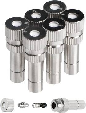 -hardware B21042001ap0006 6mm Misting Nozzles Copper Adjustable Water Flow Quick Connector 0.6mm / 0.024 Inch