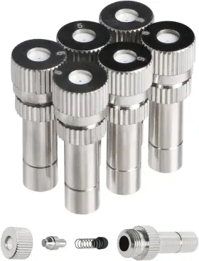 B21042001ap0006 -hardware 6mm Misting Nozzles Copper Adjustable Water Flow Quick Connector 0.6mm / 0.024 Inch