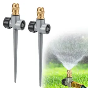 Acostop-lawn.sprinkler-2pcs Acostop 2 Pack Metal Lawn Sprinklers For Yard - 360 Coverage Water Adjus