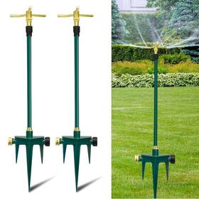 Adequas Xus-htssq2p Heavy Duty Lawn Sprinkler 360 Rotating Telescoping 2-pack For Large Areas