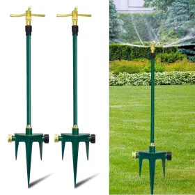 Xus-htssq2p Adequas Heavy Duty Lawn Sprinkler 360 Rotating Telescoping 2-pack For Large Areas
