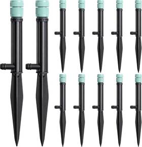 Adnee 744110805925 12 Pack Sprinkler Bubbler Heads With Stake Adjustable Flow Mushroom Sprin