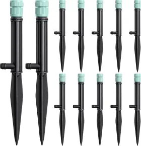 Adnee 744110805925 12 Pack Sprinkler Bubbler Heads With Stake Adjustable Flow Mushroom Sprin