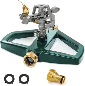 Aineed 445026270298 Sprinklers For Yard - Water Sprinkler Lawn With Metal Base Pulsating