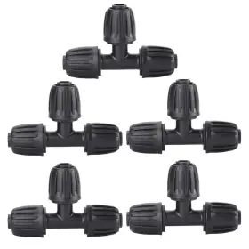 2drip-002 Alkarama 1/2drip-002 5 Pack 1/2 Inch Drip Irrigation Fittings Lock Barbed Tee Connectors T