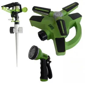 3-arm Ames 313110311325 3-piece Garden Watering Set With 1 Pulsating Spike Style Rotating S 3-arm Ames 313110311325 3-piece Garden Watering Set With 1 Pulsating Spike Style Rotating S