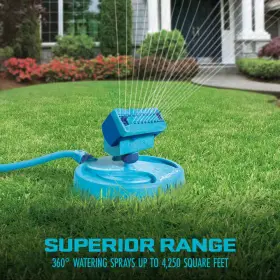 20-nozzle Aqua Joe 313037674633 Max Coverage Adjustable Gear Driven Oscillating Sprinkler On Sled Base