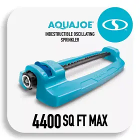 Aqua Joe 313114760778 4 400 Sq. Ft. Coverage Indestructible Jumbo Metal Base Oscillating Sprinkler