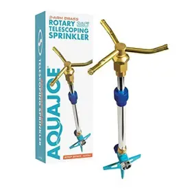 3-arm Aqua Joe 842470119284 Aj-istas Indestructible Brass Rotating Sprinkler With Telescopic Spike Up 3-arm Aqua Joe 842470119284 Aj-istas Indestructible Brass Rotating Sprinkler With Telescopic Spike Up