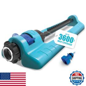 Aqua Joe B079c7qbvk Sji-oms16 Indestructible Oscillating Sprinkler 3600 Sq Ft Metal Base
