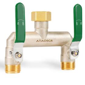 Ataosgr B0dyyjcdqk Garden Hose Splitter 2 Way Heavy Duty Adapter Extra Long Handle High Flow Brass