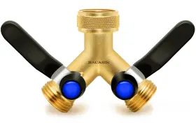 B0djz4n8rf Bacasin Brass Garden Hose Splitter Y With Shutoff 2 Way He