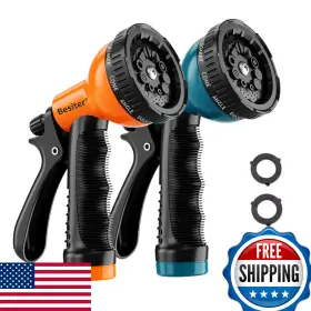 B09x2g9w5p Besiter Garden Hose Nozzle Sprayer 2-pack 10 Patterns Heavy Duty For Watering