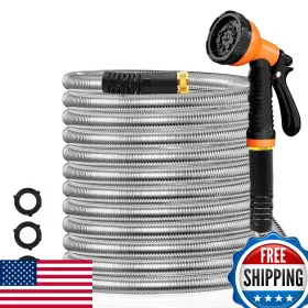 10-function Besiter B0c4sm8ht6 75ft Stainless Steel Garden Hose With Nozzle Tangle-free