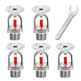 Bestopper 749256035533 5pc Fire Sprinkler Head And Wrench 155 Pendent Type Heads 1/2 Inch