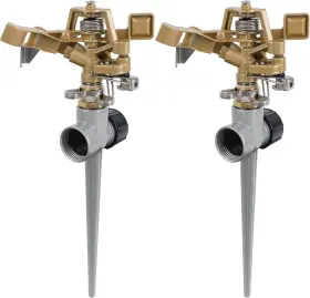 Biswing 726084043244 2 Pack Impact Sprinklers With Stand Spike Heavy Duty Zinc Alloy Lawn Biswing 726084043244 2 Pack Impact Sprinklers With Stand Spike Heavy Duty Zinc Alloy Lawn