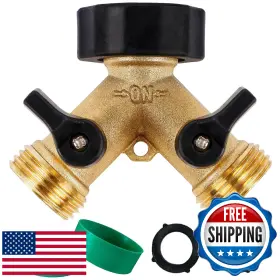 B08qcxf8vx Biswing Heavy Duty Brass 2 Way Garden Hose Splitter Connector Tap Y-split