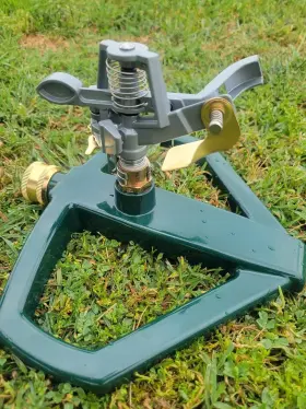 Branded 445009298219 Sprinklers For Yard Lawn Sprinkler With Metal Base Heavy Duty Adjustable Zinc