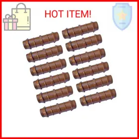 Branded 600151081882 1/2 Inch Coupling Drip Irrigation Fittings 12 Pack - Barbed Line Coupler Conn