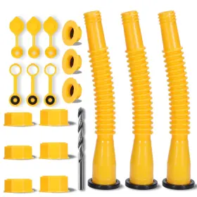 Branded 635412411078 3 Pack Gas Can Spout Replacements Upgraded Leak Proof Nozzle Fuel Pouring New