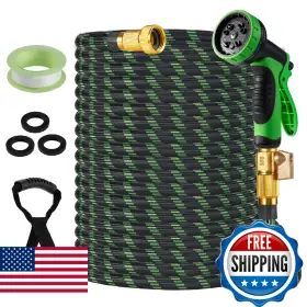 B0fjqcnx59 Brisavia 50ft Lightweight Flexible Garden Hose Non-expandable Water 10-func