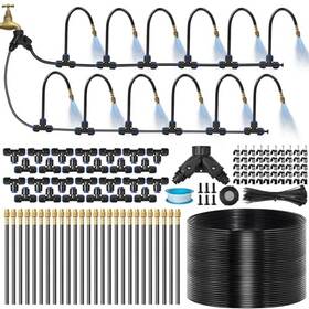 Buigndg Dgxt01 120ft 1/4 Inch Drip Irrigation System For Garden 26 Adjustable Copper Black