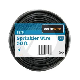 Cerrowire 705353102844 50 Ft. 18/5 Black Solid Copper Sprinkler Wire