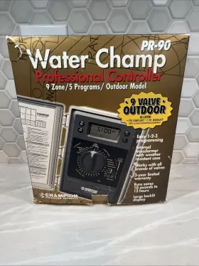 Pr-90 Champion Water Champ Professional Sprinkler Controller 9 Valve New In Box