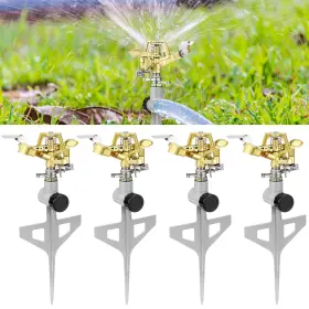 Chengu-sprinkler-04 Chengu 4 Pack Adjustable Impact Water Lawn Sprinkler Heavy Duty He Chengu-sprinkler-04 Chengu 4 Pack Adjustable Impact Water Lawn Sprinkler Heavy Duty He