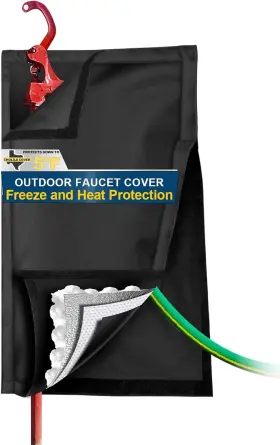 13.5w-4-way  Cholila Cover 25hx13.5w Outdoor Faucet Freeze Protection Hydrant Sprinkler Black
