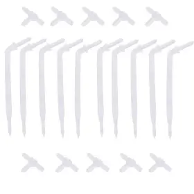 Coscosx 651743670045 10 Sets White Drip Emitters With 3way Connector Curved Arrow Dripper Potted Plan