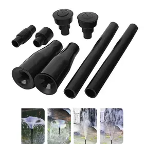 Lzh-ez8kfbx55rtp Dahszhi 1 Set Plastic Garden Waterfall Fountain Nozzle Head 4 Shapes Black
