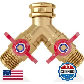 B0fnwt8jqs Dbr Tech Garden Hose Splitter 2 Way Full Flow And Heavy Duty Leak-proof Brass W