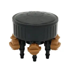 Dig 013158533337 Ad6 6 Outlet Adjustable Manifold On 1/2 Inch Fpt Drip Water Connection Black