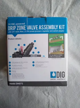 Dm075 Dig 24vac Drip Zone Valve Assembly Kit 25 Psi Preset Pressure Regulator