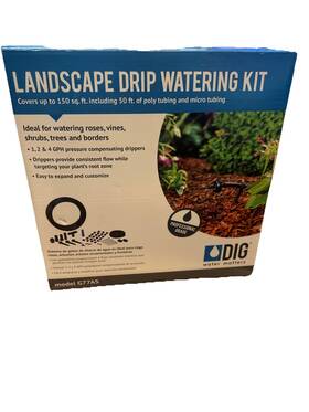 Dig G77as Landscape Drip Irrigation Watering Kit 150 Sq. Ft. Uv Resistant Black