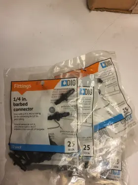H80a Dig Qty 7 1/4 Inch Barb Connectors 10-pack Total 70