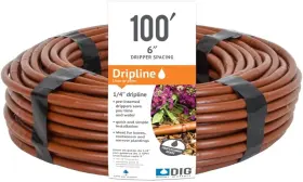 Shb106 Dig Inch 100 Microline Dripline - Enhanced 6 Emitter Spacing Brown