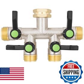 Dingbai B0f6ylxqgb 4 Way Hose Splitter Brass High Flow Garden Heavy Duty