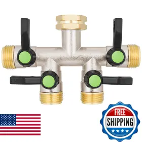 B0f6ylxqgb Dingbai 4 Way Hose Splitter Brass High Flow Garden Heavy Duty