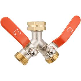 Dingbai B0f911d5sl 2 Way Hose Splitter Brass High Flow Garden Heavy Duty