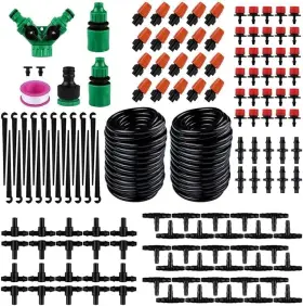 Drincoshow 691546963463 30m/100 Ft Drip Garden Irrigation System Plant Self Watering Hose Spray Kit New