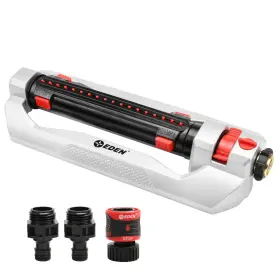 Eden 737677940956 94095 3-way Metal Turbo Oscillating Sprinkler For Large Yard And Lawn With Quick
