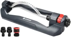 Eden 737677941144 94114 18 Nozzles Oscillating Sprinkler -4000 Sq Ft With Quick Connector And Adap