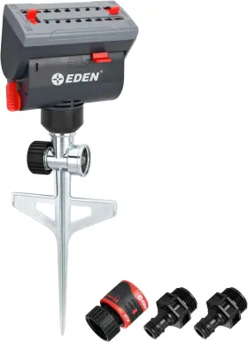 94145edamz Eden 94145 4-way Adjustable Mini Turbo Oscillating Black Red Metal