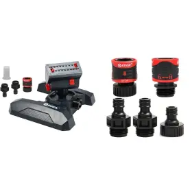 B0b3f3y7kq Eden 95124 Adjustable 4-way Mini Turbo Oscillating Sprinkler Quick Connect Set