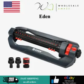 Ez6318080 Eden 3-way Turbo Oscillating Sprinkler For Large Yard Lawn With Quick Starter Set