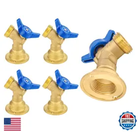 B0c898lm19 Efield 5-pack 1/4-turn Brass Sillcock Hose Bibb Valve 1/2 Inch F Npt 3/4 Mht