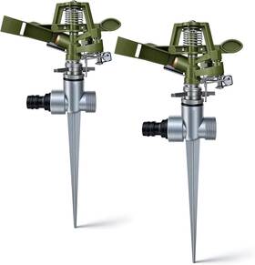 Ehaijia 664404162964 2 Pack Zinc Alloy Impact Lawn Sprinklers With Stand Spike Durable Heavy Duty A