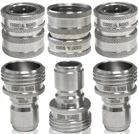 B08dp3dv4d Essential Washer Inch Stainless Steel Garden Hose Quick Connect Fittings Plug &